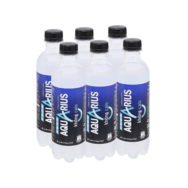 Lô 6 nước uống thể thao Aquarius không calo chai 390ml - 01783