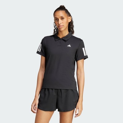 adidas Quần vợt & Padel Tennis Áo Polo 3 Sọc Climacool Tennis Club Nữ Đen JP1802