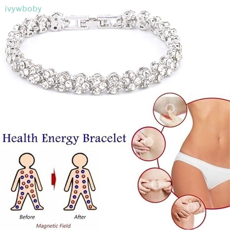 [IVY] Vòng tay trị liệu từ tính Hạt trang sức chăm sóc sức khỏe Pha lê nữ TỐT