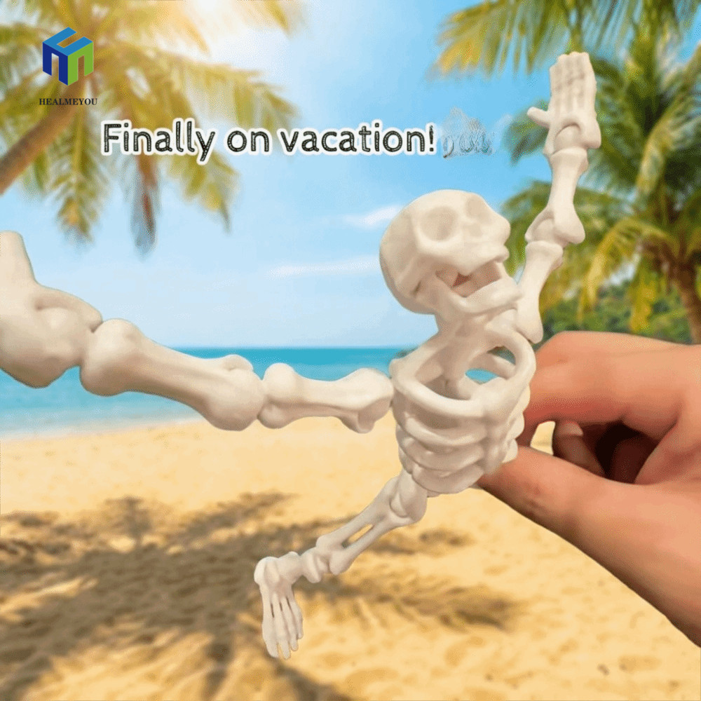 HEALMEYOU Dancing Skeleton Aquarium Bubbler, Dancing Underwater Glow in Dark Fish Tank Dance Skull B