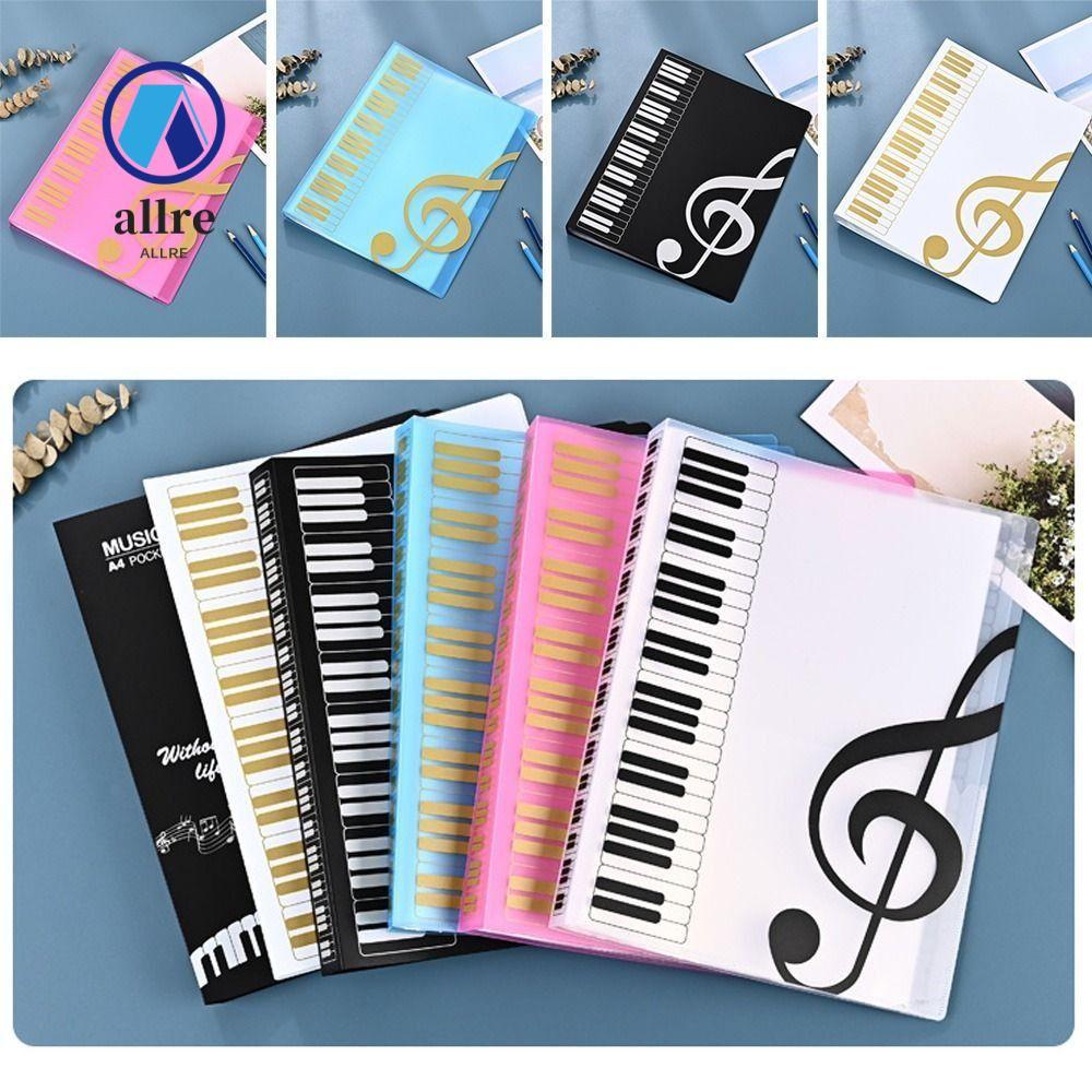 ALLRE Guitar Sheet Music Book Folder, Storage Organizer 40 Trang Piano Paper Sheet Folder, PP A4 Doc