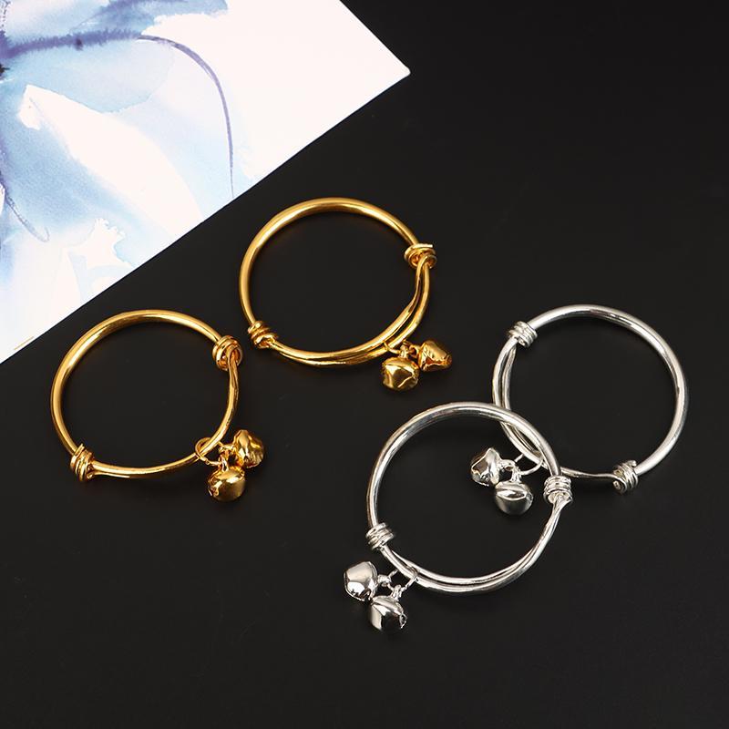 [Boutique1] Vòng tay trẻ em mạ vàng Vòng bụng tròn mịn màng Vòng tay chuông trang sức VN