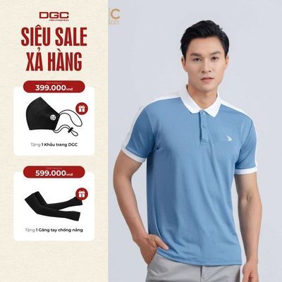 Áo Polo Nam Ngắn Tay DGC Chất Liệu Thoáng Mát Co Giãn Mềm Mại Thêu Logo ngực - SAPBD87M-S