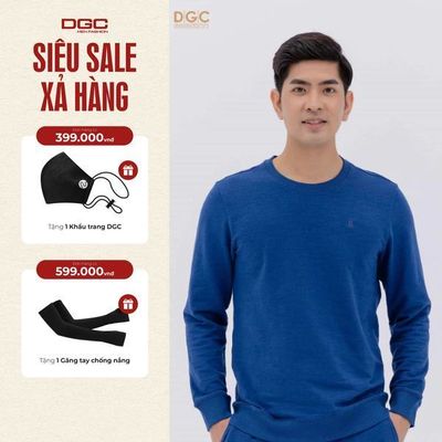 Áo nỉ cổ tròn nam DGC Chất liệu thấm hút mồ hôi tốt, độ bền cao - WATBBC01M