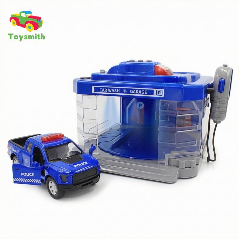 Toysmith Car-Wash Station Mist-Spraying Toy Garage với bộ điều khiển Đồ chơi xuyên thấu