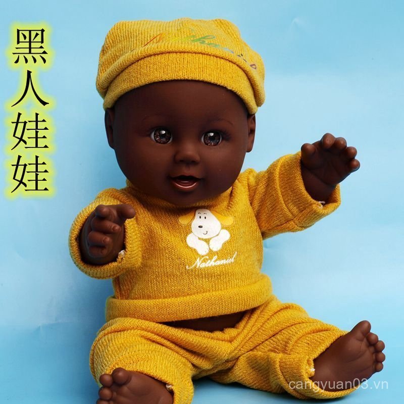 30 cm Nepal Nepal Nepal Đen Bé Mô Phỏng Búp Bê Vinyl Búp Bê Châu Phi Đồ Chơi Trẻ Em Miễn Phí Bình Bé