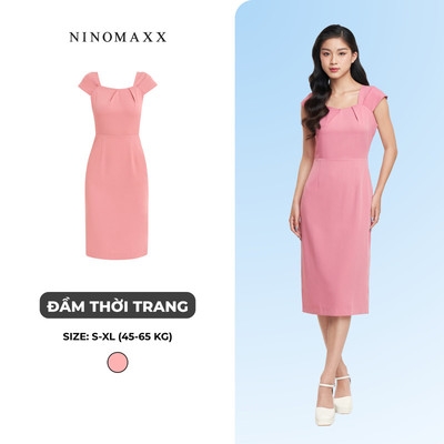 [CÒN SIZE S, M] N&M CLUB Đầm thời trang Nữ vải lụa sen 2105014