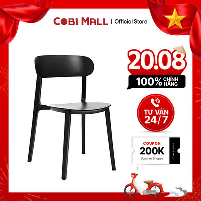 Ghế Nhựa Đúc Cao Cấp Nhẹ Bền Pagliuzza Trang Trí Quán Cà Phê, Quán Ăn - 3 Màu - Cobihome