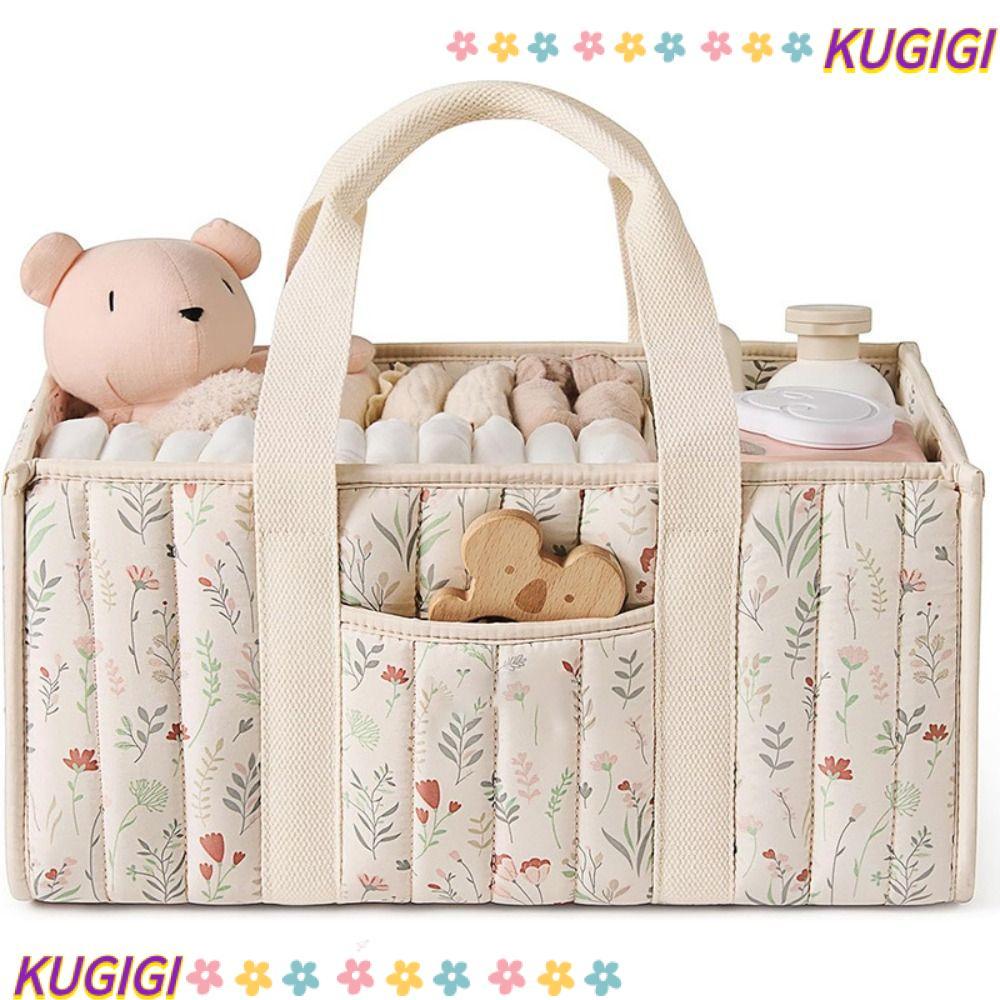 Hộp đựng tã trẻ em KUGIGI, Giỏ đựng tã trẻ sơ sinh di động hoa, Túi đựng tã trẻ sơ sinh đa chức năng
