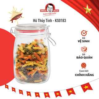 Hũ thủy tính có khóa cài đựng thực phẩm gia vị 1000ml uncle bills ks0183