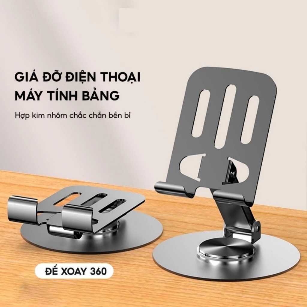 Giá Đỡ Điện Thoại Máy Tính Bảng Để Bàn Kim Loại Xoay 360, Chắc Chắn Có Thể Gấp Gọn 88522