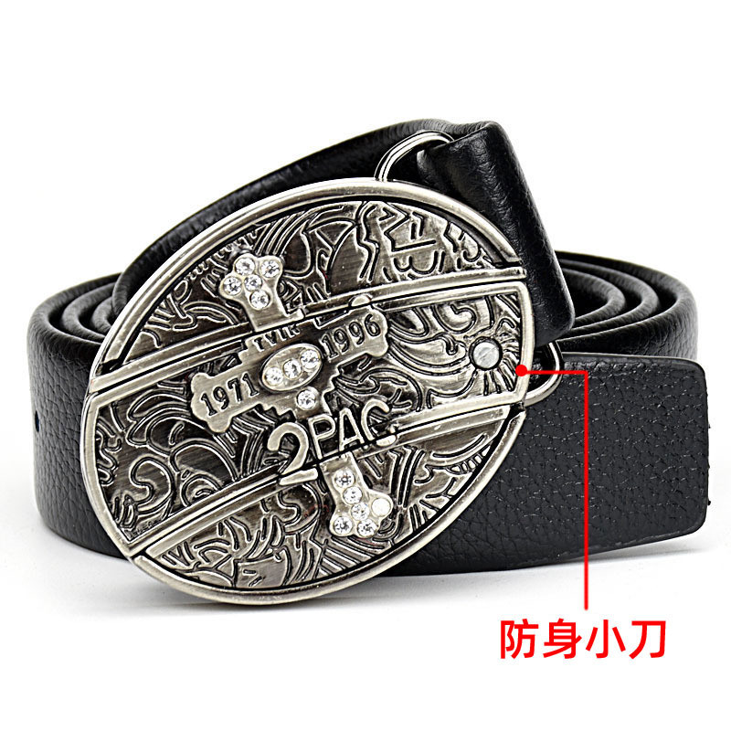 8,24-Belt Nam Dây Da Dao Độc Đáo Punk Performance Bar Belt Punk Cool Belt