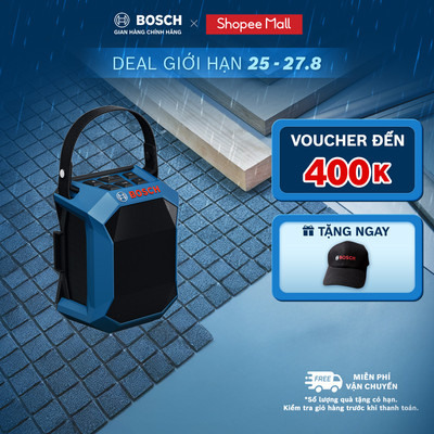 Loa công trình Bluetooth Bosch GPB 18V-1 C (SOLO) – Âm thanh lớn, nhỏ gọn, siêu bền