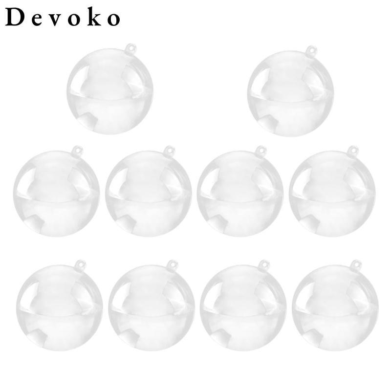 Devoko 10 Chiếc Nhựa Tròn Bóng Giáng Sinh Bauble Trang Trí Quà Tặng Hàng Thủ Công 40mm
