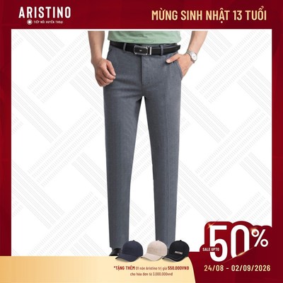 ARISTINO Quần Âu Nam Slim Fit ATR02703 Quần Tây Công Sở Kẻ Tinh Tế Mềm Mại Mỏng Nhẹ Co Giãn