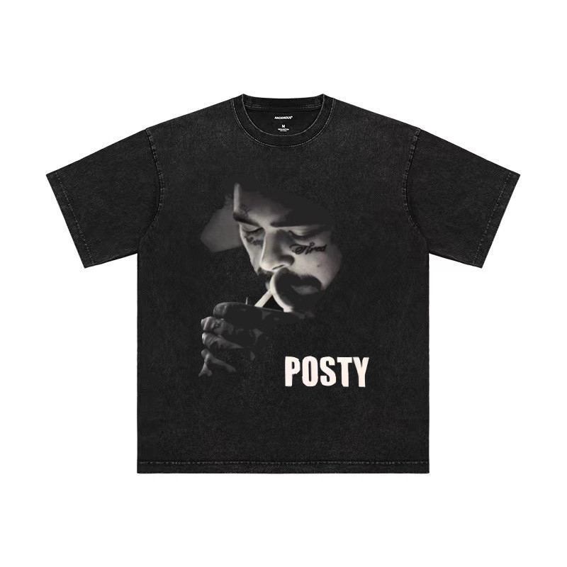 Post Malone Post Malone Post Malone Châu Âu Mỹ Đường Phố Rock Raptor Chân Dung Nam Nữ Thả Vai Áo Thu