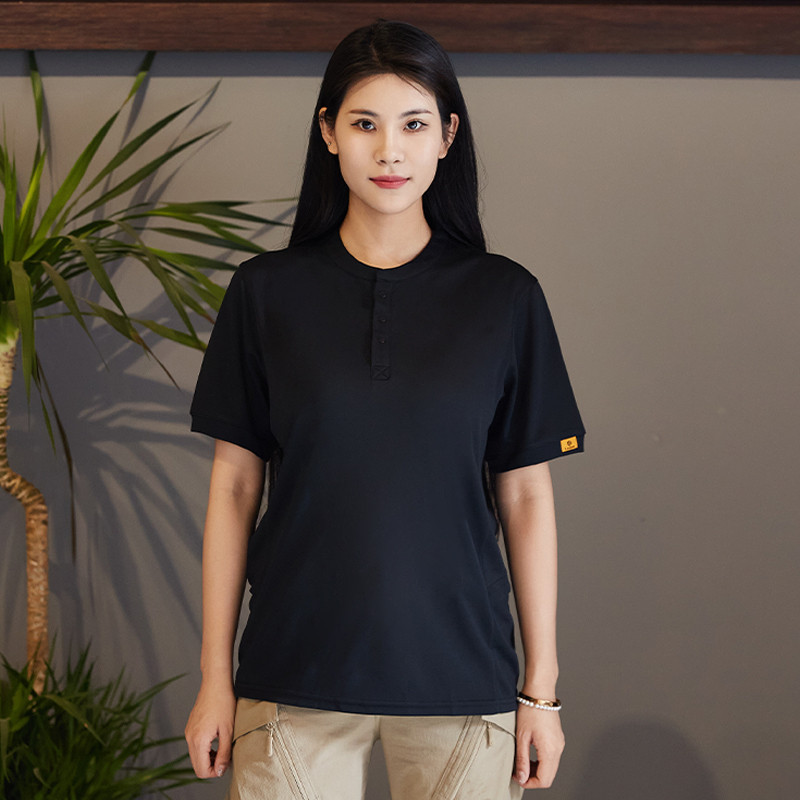 Douyin Angken Phụ Kiện Quần Áo Cùng Phong Cách Mùa Hè Nam COOLMAX Henry Nhanh Khô Áo Thun Ngắn Tay T