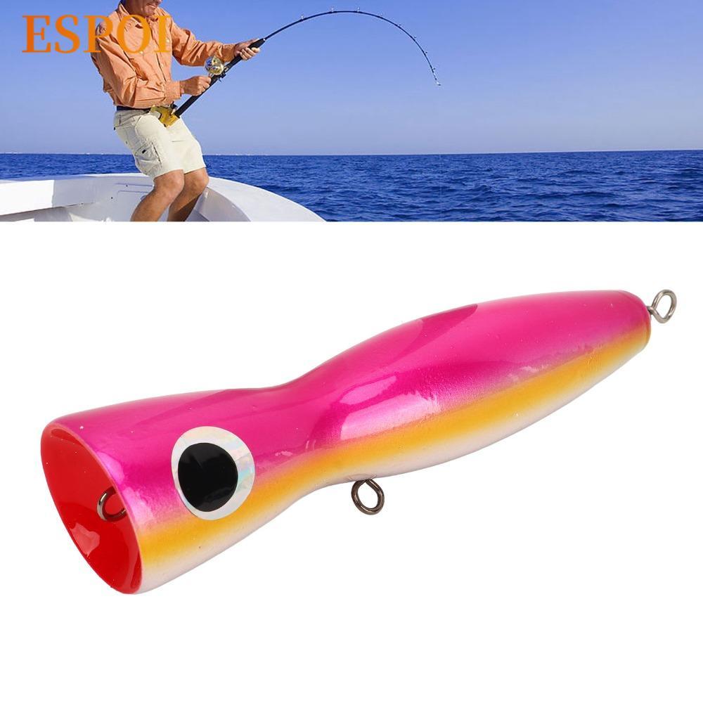 ESPOI Fishing Popper Mồi, Nổi 18cm 120g Popper Mồi, Bền Nhiều Màu Sắc Phản Quang Basswood Nước Poppe
