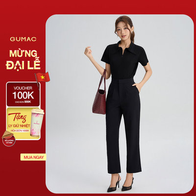 Quần Tây Nữ GUMAC Ống Đứng Thiết Kế Gabet Chống Hở Thanh Lịch Tôn Dáng Hiện Đại QG07081