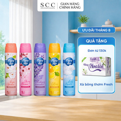 Xịt Phòng Hương Nước Hoa PURE AIR Hương Thơm Tự Nhiên Dễ Chịu 280ml