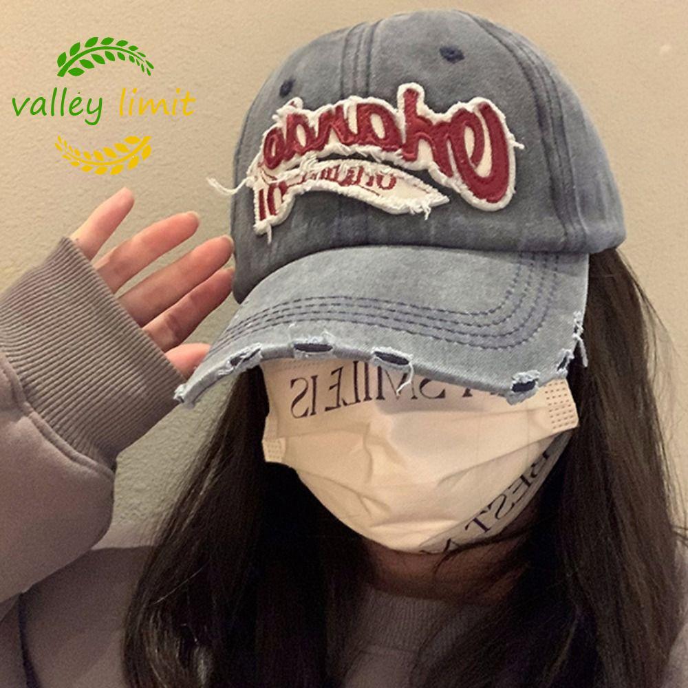 VALLEY LIMIT Mũ chữ Orlando, Mũ bóng chày cổ điển thêu Cotton, Mũ chống nắng cổ điển đơn giản Hip Ho