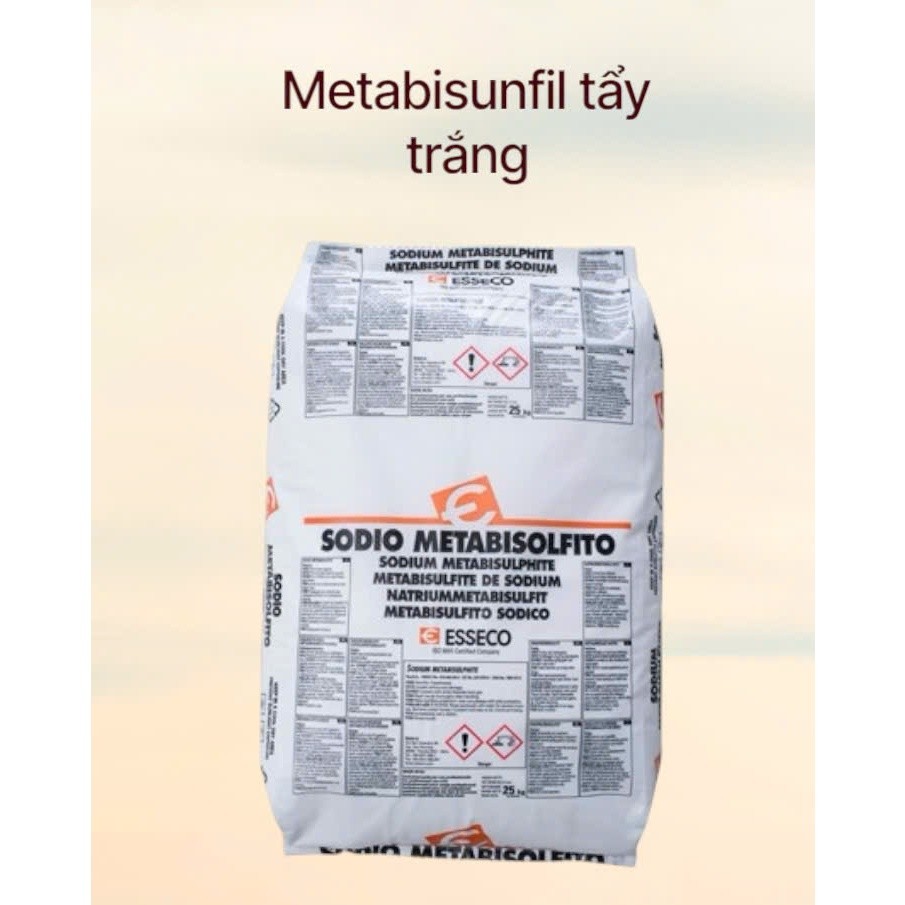1kg- PHỤ GIA TẨY  TRẮNG SODIUM METABISUNFITE-Na2S2O5 xuất xứ Ý nhập khẩu