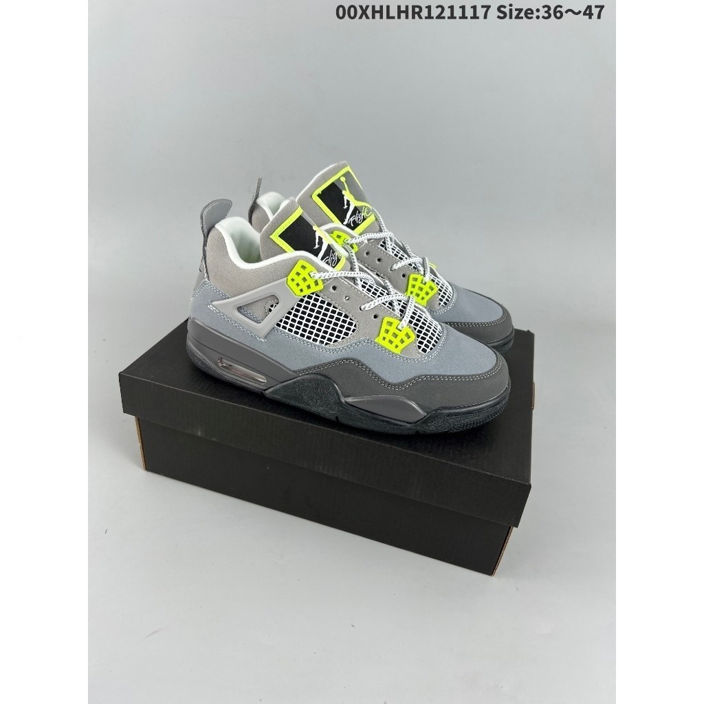 US13 Air Jordan 4 retro se GS Neon 95-ct5136 007 - Xám