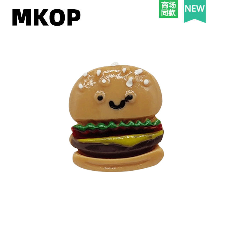 Mkop Lỗ Giày Phụ Kiện Khóa Giày Phụ Kiện Ba Chiều Burger Gourmet Giày Trang Trí Hoa Khóa Thích Hợp C