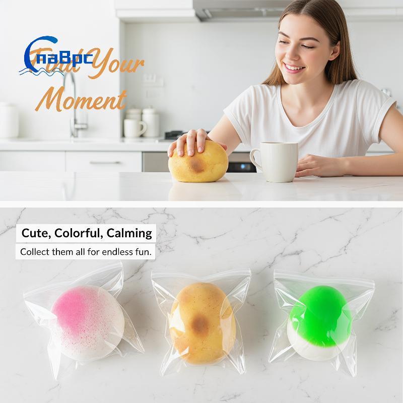 < CnaBpc > Phim Hoạt Hình Kawaii Trứng Tart Antistress Foot Toy Fidget Bóp Đồ Chơi Mochi Giảm Căng T