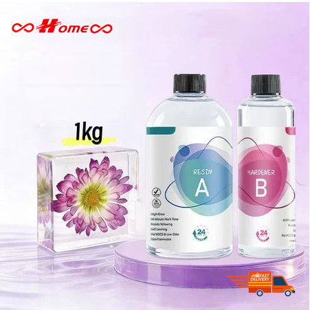 1kg Keo epoxy resin. Keo epoxy resin trong suốt tỉ lệ 3:1 làm đồ handmade, đổ khối làm đồ thủ công