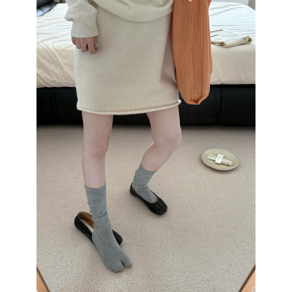 [3 Đôi] Tất xẻ ngón chân đầu thu dành cho nữLazy Grey Tie Pinch Me Make Me Make ~ tabi Split Toe Sho
