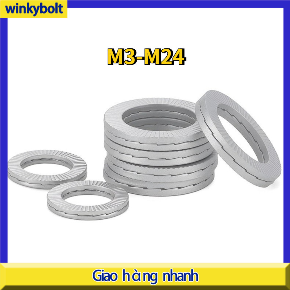 Long đền nord lock chống xoay / Vòng đệm khóa nord lock / Long đen nord lock inox 316/M3-M24 【BoltGo