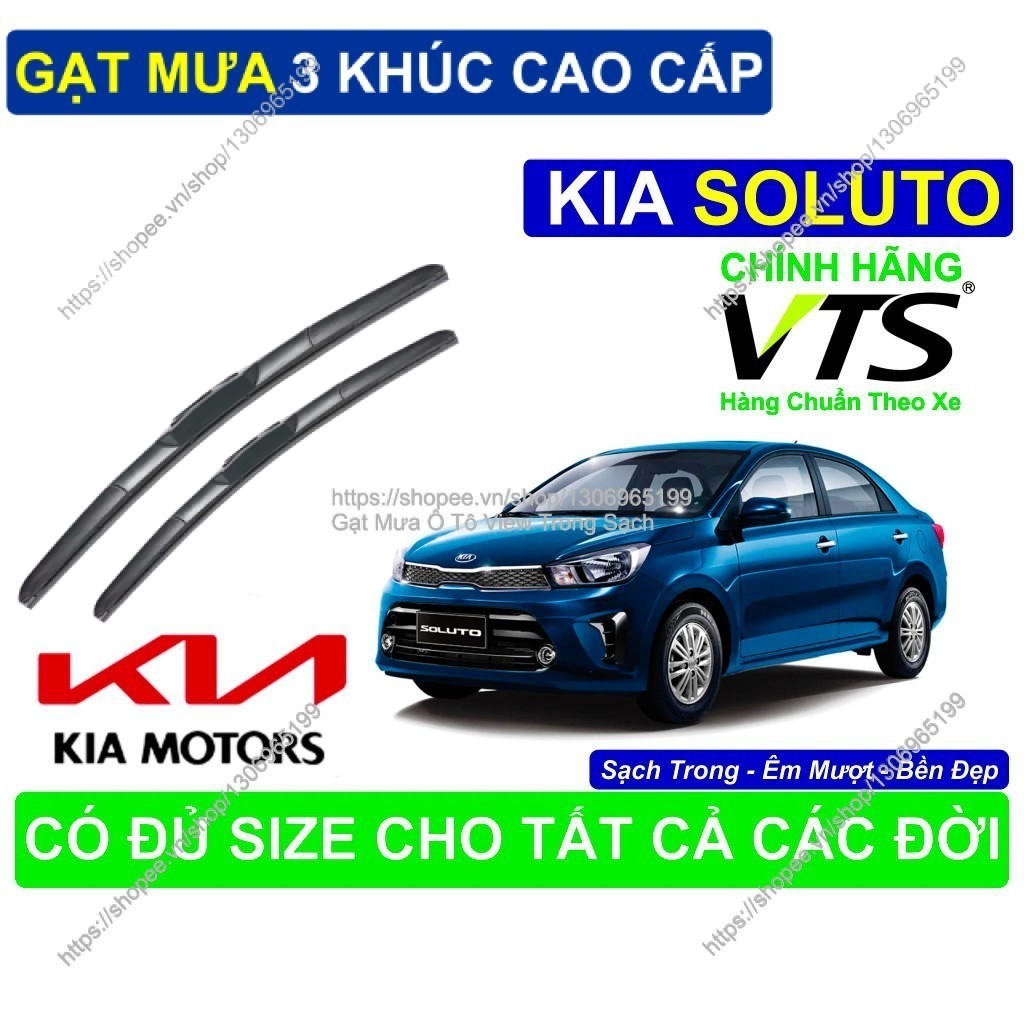 Gạt Mưa 3 Khúc Silicon Nano Kính Lái KIA SOLUTO, Cặp Gạt Mưa 3 Khúc K.ính Lái KIA SOLUTO,  KIA SOLUT