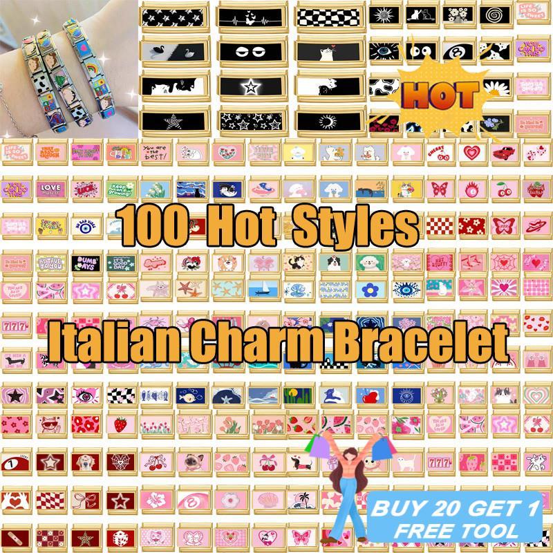 Italian Charm Bracelet Gold Color 2026 Wholesale Cats Rabbit Dogs Charm Bracelet Fit 9mm Bracelet St