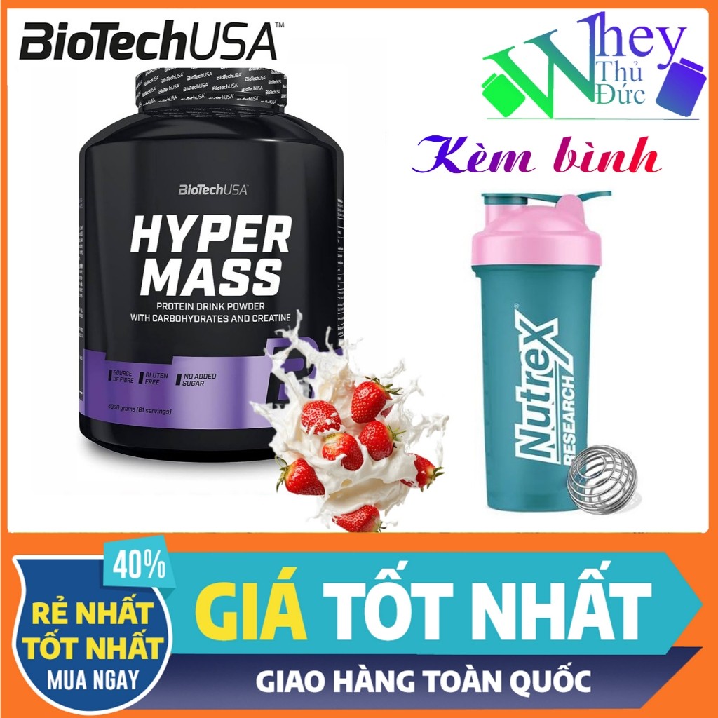 Sữa Tăng Cân Hyper Mass BiotechUSA 2kg vị Socola – Dinh Dưỡng Hoàn Chỉnh, Hỗ Trợ Tăng Cơ Tăng Sức