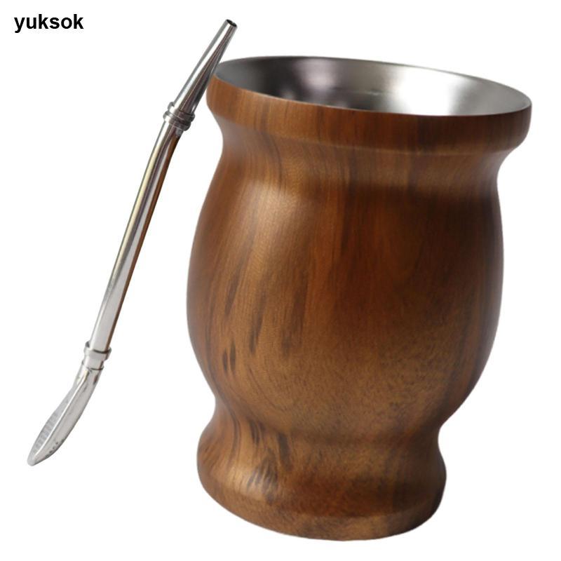 Yerba Mate Cup Kit 8 Ounce Chống bỏng Yerba Gourd Kit Trà Quà tặng di động Mate Tea Cup / Bộ bầu Cốc