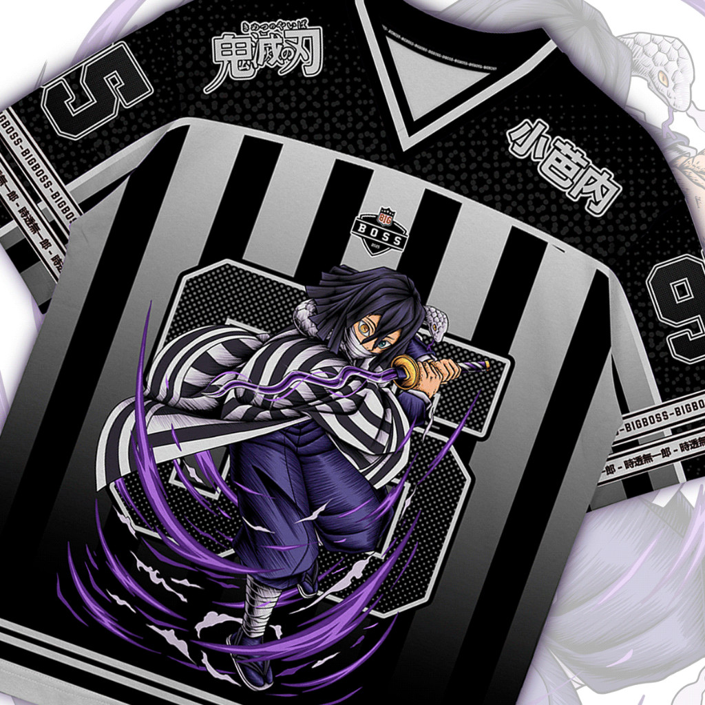 Kaos Jersey Anime Demon Slayer Oversize Boxy Fit 095 Obanai Iguro
