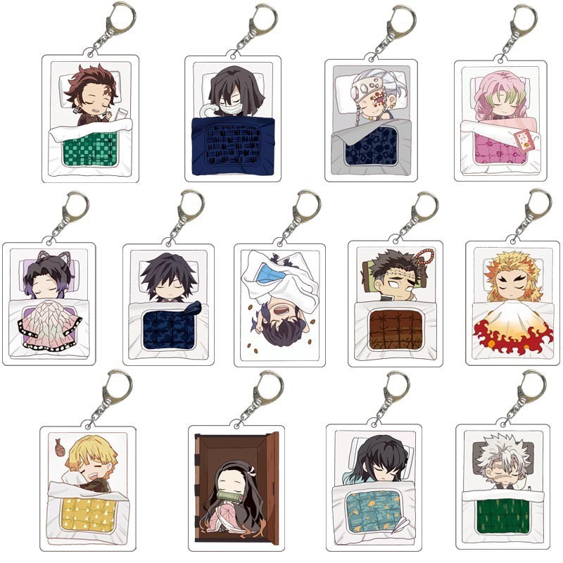 Acrylic Keychain Anime Kamado Tanjirou Nezuko MakomoAgatsuma Zenitsu Hashibira Inosuke Cute Big Head