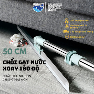 Chổi Gạt Nước Đa Năng 50cm - Lưỡi Silicon, Xoay 360°, Cán Thép Tăng Giảm Độ Dài