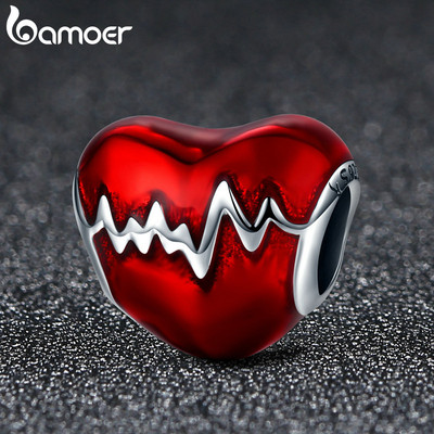 Bamoer Hạt Trái Tim Đỏ Dành cho Phụ kiện Vòng tay và Vòng cổ PA5331