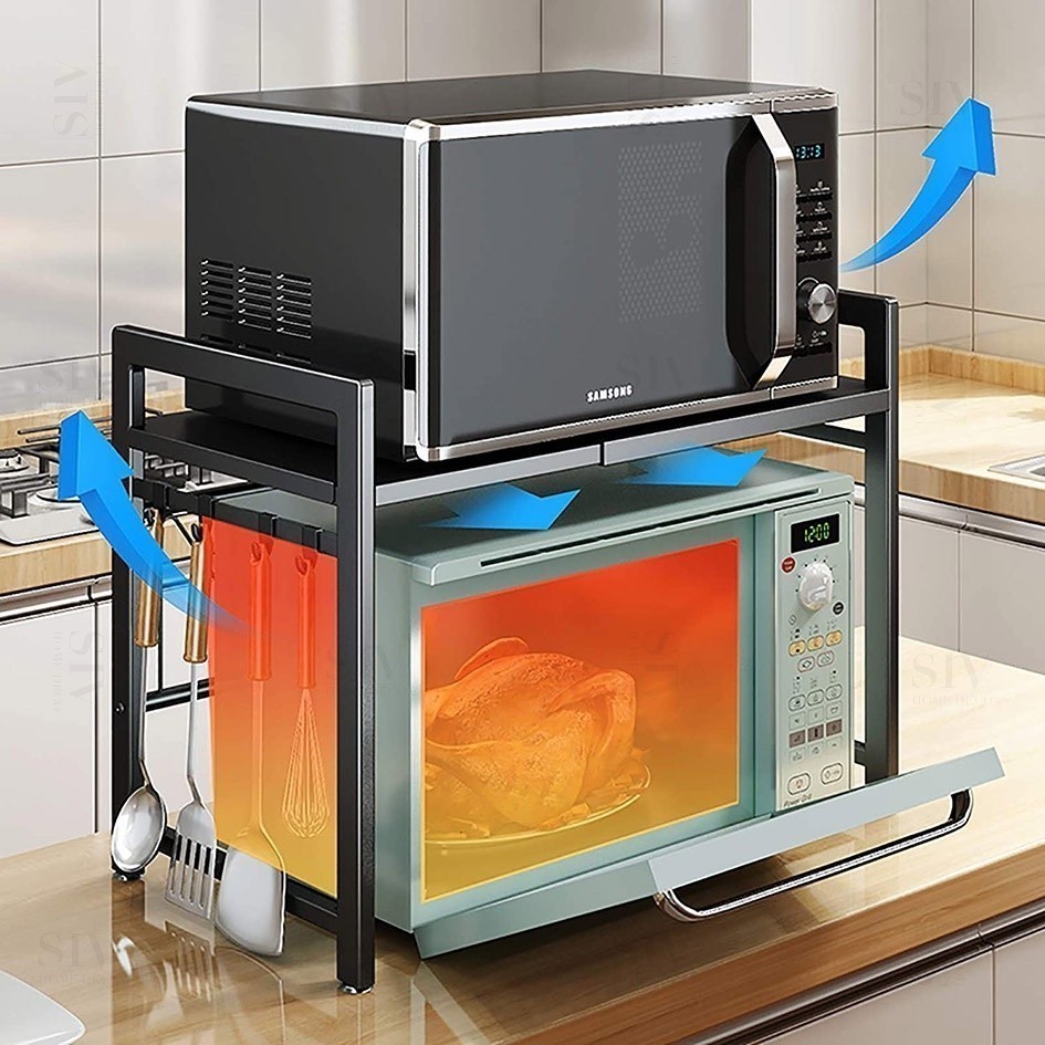 Kệ Lò Vi Sóng kích thước có thể điều chỉnh 1/2 tầng-Kệ Để Lò Vi Sóng ,Kệ Để Đồ Nhà Bếp - LABUU
