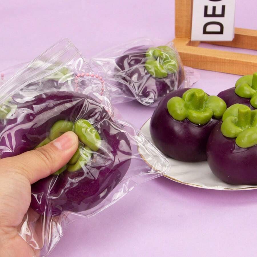 Mangosteen Căng Thẳng Bóng Crunchy Bóp Squishy Đồ Chơi Mô Phỏng Mangosteen Bóp Giảm Căng Thẳng Bơ-So
