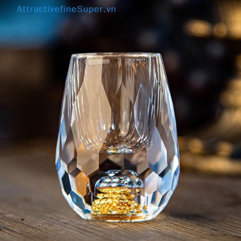 ASVN Luxury Double Bottom Crystal Vodka Sake Glass Gold Foil Rượu mùi Trà Quà tặng HOT