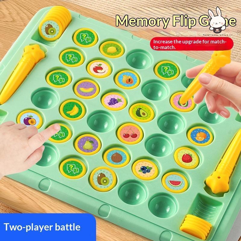 [Teh] 2-4 Người Chơi Flip Chess Memory Game Board Games Double Player Battle Puzzle Toy Kid Concentr