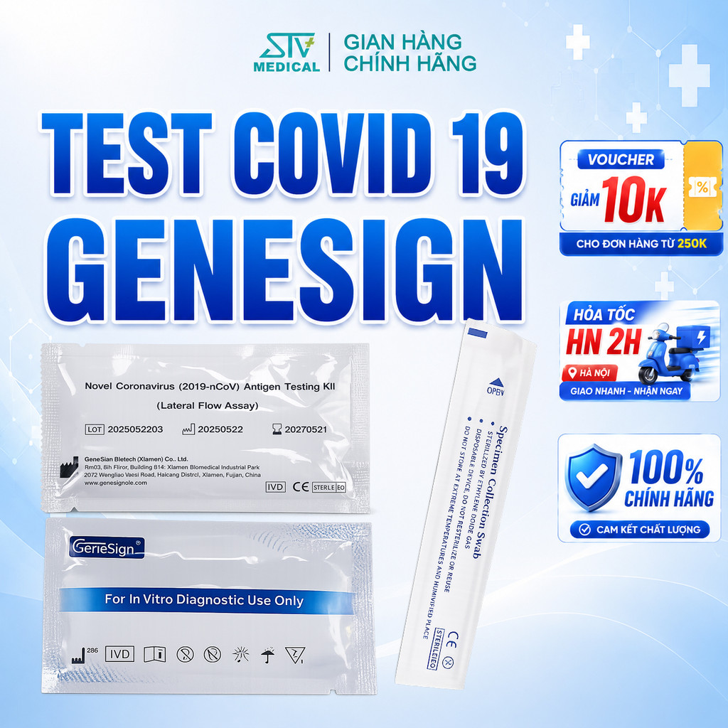 Que Test COVID Genesign - Bộ Kit Test Virus COVID Dùng Tại Nhà Dễ Thao Tác