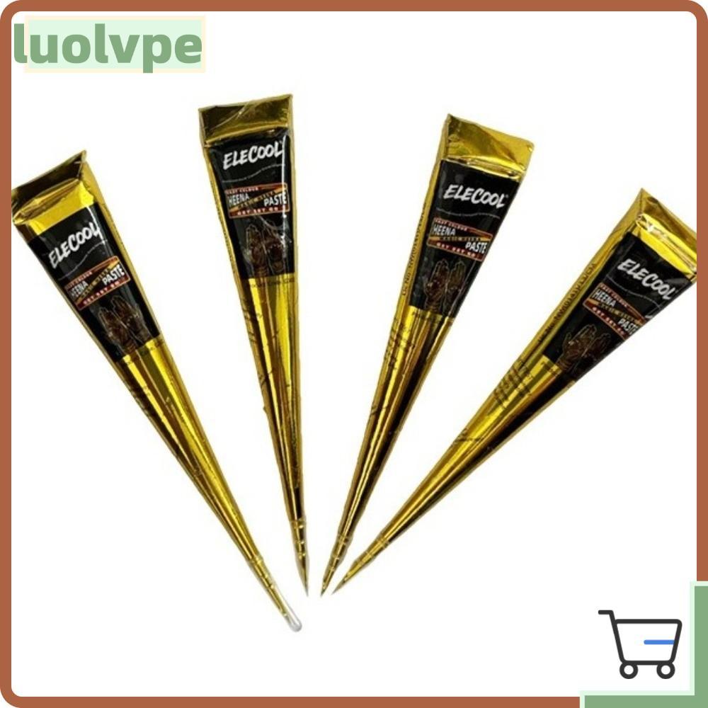 LUOLVUO Henna Tattoo Cream, Dễ sử dụng Tạm thời Henna Paste Cone, Henna Tattoo Cream Đen Nâu Bán vĩn