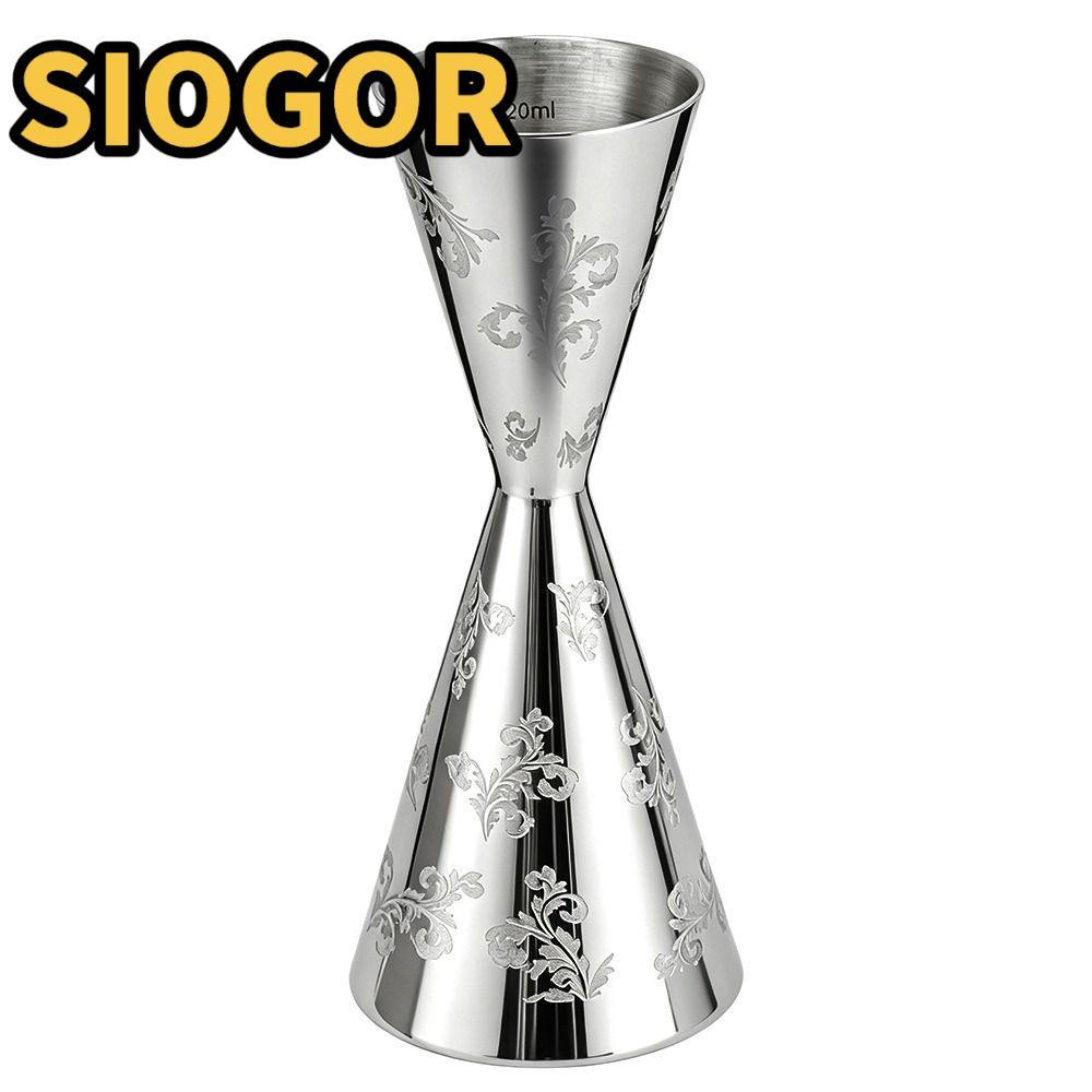 SIOGOR Double Head Jigger, Lá Inox Thiết Kế Sọc Cocktail Jigger Cup, Thanh Jigger Bar 30 / 60ml chuy