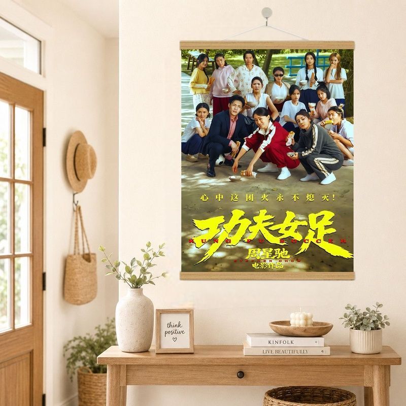 Stephen Chow Kung Fu Nữ Chân Phim Áp Phích Tranh Chiến Đấu Chân Nữ Máu Nóng Giấc Mơ Đuổi Theo Tường 