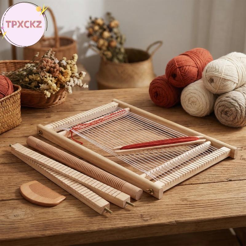 TPXCKZ Bộ Dệt Gỗ Cho Trẻ Em Người Mới Bắt Đầu DIY Tấm Thảm Huddle Bar Khung Nhà Lớp Học Thủ Công Bộ 