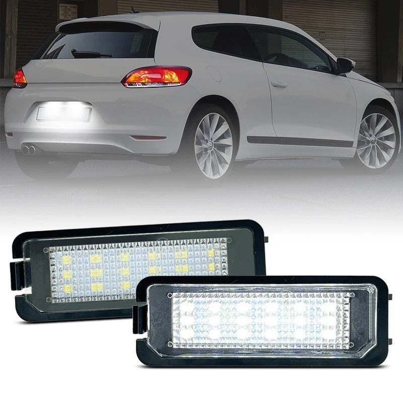 FZ 2 Chiếc Cho VW Scirocco Fox Lupo Polo Phaeton T-Roc Thỏ Đèn LED Trắng Số Biển Số Đèn